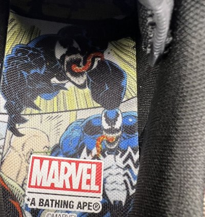 Bape Marvel Comics Venom Blue Black Bapesta