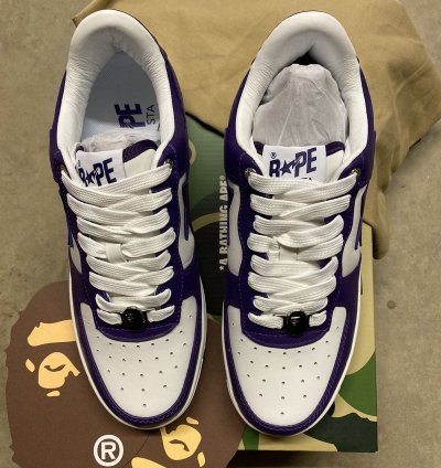 Bape Premium leather bapesta purple