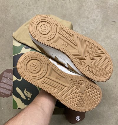 Bape premium leather bapestas beige
