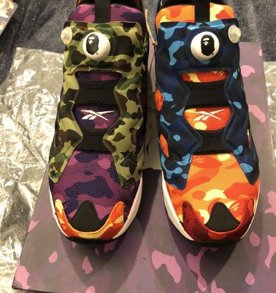 Bape Reebok Instapump Fury Multi Camo Running Sneaker