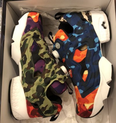 Bape Reebok Instapump Fury Multi Camo Running Sneaker