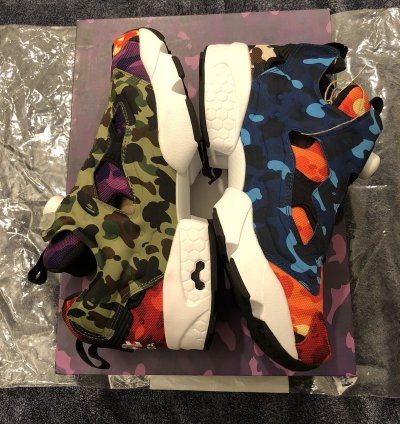 Bape Reebok Instapump Fury Multi Camo Running Sneaker