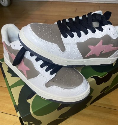 BAPE SK8STA COURT STA WHITE PINK