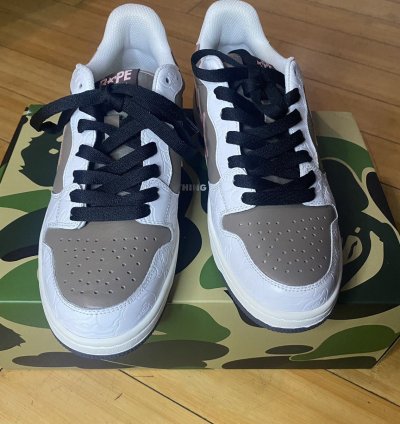 BAPE SK8STA COURT STA WHITE PINK