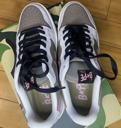 BAPE SK8STA COURT STA WHITE PINK