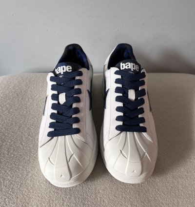 Bape Skull Sta Blue Camo Sneakers in White