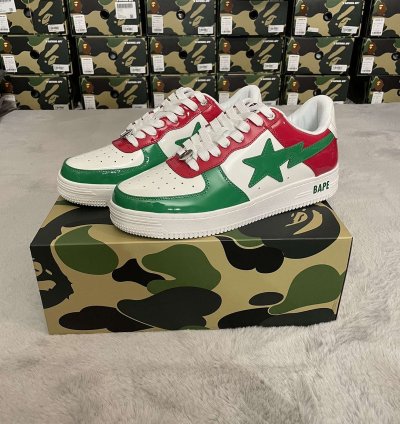 BAPE STA 1 MEXICO ITALY RED WHITE GREEN SIZE 9 5