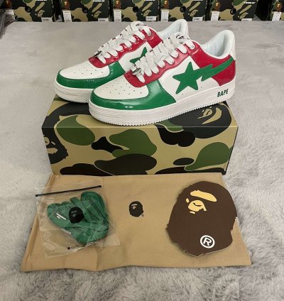 BAPE STA 1 MEXICO ITALY RED WHITE GREEN SIZE 9 5