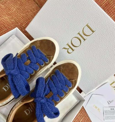 Dior Men B33 Sneaker Brown and Cream Dior Oblique Jacquard and Brown Suede