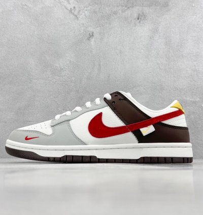 280 Nike SB Dunk Low White Brown Gray Red Hook GJ8309-932