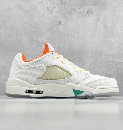260 Kw version of Air Jordan 5 Low AJ5 Joe 5 corduroy white orange green CW4204-