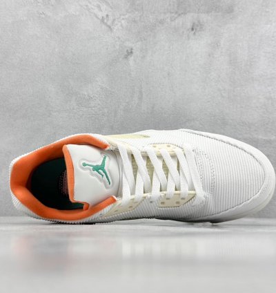 260 Kw version of Air Jordan 5 Low AJ5 Joe 5 corduroy white orange green CW4204-