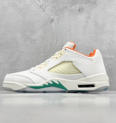 260 Kw version of Air Jordan 5 Low AJ5 Joe 5 corduroy white orange green CW4204-
