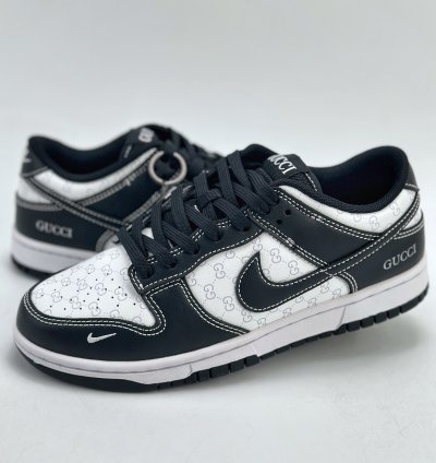 280 Nike SB Dunk Low x GUCCI white and black printed small hook SF1588-136 -