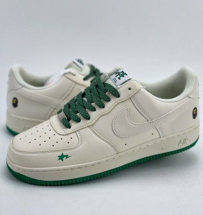 240 Nike Air Force 1 Low 07 x BAPE White Green Starry Sky FG6688-102 -