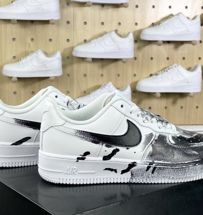 240 Nike Air Force 1'07 Low RetroCrime scene Air Force One sneakers leather blac