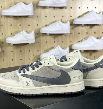 280 Louis Vuitton x Travis Scott x Nike Air Jordan 1 Low OG SPBlackBeige LV Mono