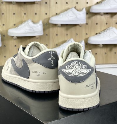280 Louis Vuitton x Travis Scott x Nike Air Jordan 1 Low OG SPBlackBeige LV Mono