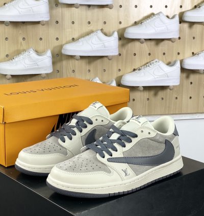 280 Louis Vuitton x Travis Scott x Nike Air Jordan 1 Low OG SPBlackBeige LV Mono