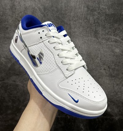 280  Nk SB Dunk Low BAPE joint-white color hook small blue h