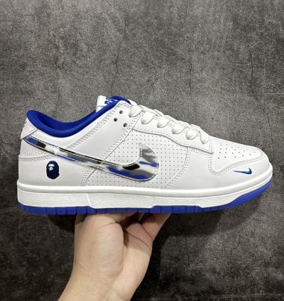 280  Nk SB Dunk Low BAPE joint-white color hook small blue h