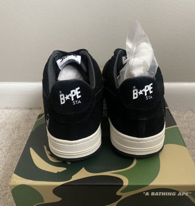 100 Authentic Bathing Ape Bape Sta Black Suede Size 8 5