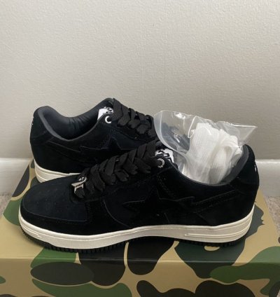 100 Authentic Bathing Ape Bape Sta Black Suede Size 8 5