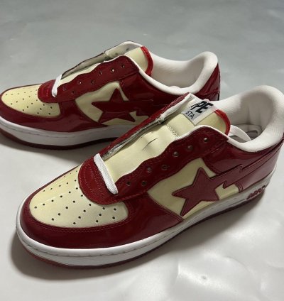2009 BAPE Sta glitter leather red
