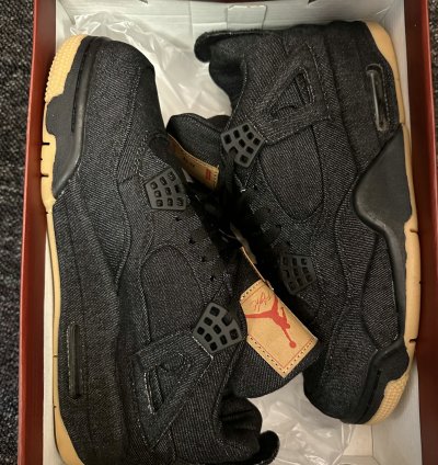 Jordan 4 Retro Levi's Black (GS) (Levi's Tag) AQ9103-001