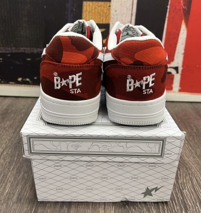2018 Bape Color Camo Bapesta M2 Low Red White