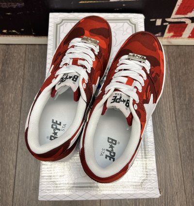 2018 Bape Color Camo Bapesta M2 Low Red White