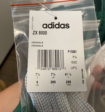2020 Adidas Bape Undefeated ZX 8000 sz 8