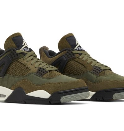 Mens Wmns Air Jordan 4 Retro SE Craft Olive FB9927 200 / FB9928 200