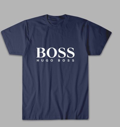 Hugo Boss Logo Unisex Navy T Shirt - Size USA