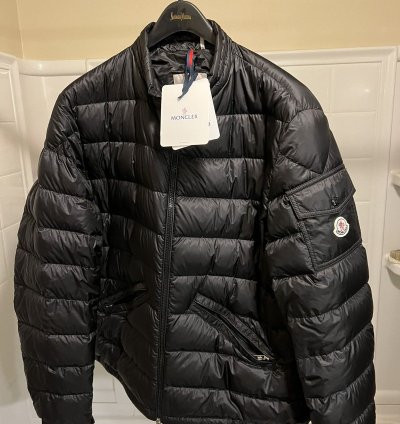 Black moncler puffer jacket