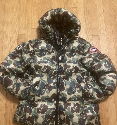 BAPE AND CANADA GOOSE CAMO PUFFER