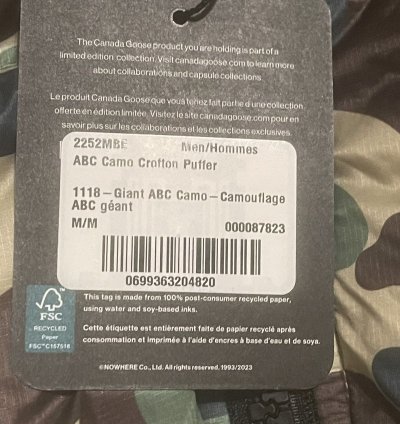 BAPE AND CANADA GOOSE CAMO PUFFER