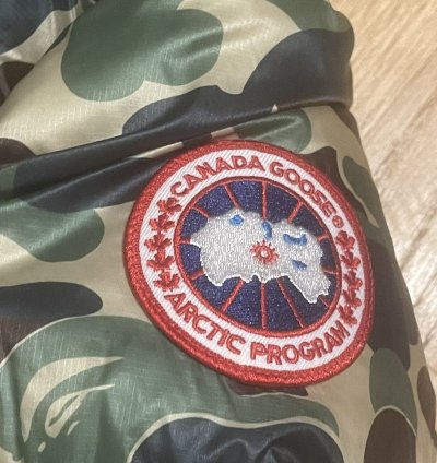 BAPE AND CANADA GOOSE CAMO PUFFER