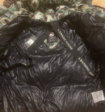 BAPE AND CANADA GOOSE CAMO PUFFER