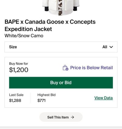 BAPE Canada Goose Concepts Expedition Jacket
