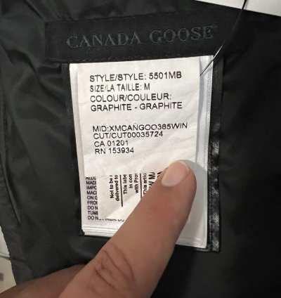Black badge Canada goose jacket