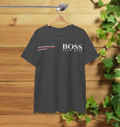 Porsche Motorsport X Boss T-Shirt Dark Heater Shirt USA Size