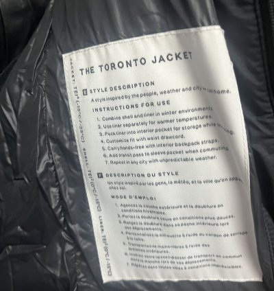 Black Canada Goose Toronto Down Jacket Sz Medium