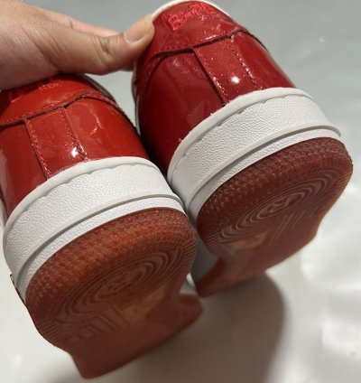 2009 BAPE Sta glitter leather red