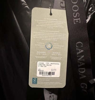 BRAND NEW Canada Goose Crofton Puffer Black Label Disc