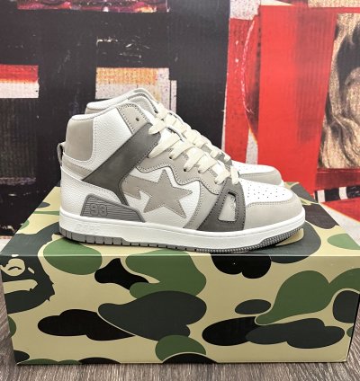 2022 Bape Bapesta 93 Hi Grey White Dark Grey