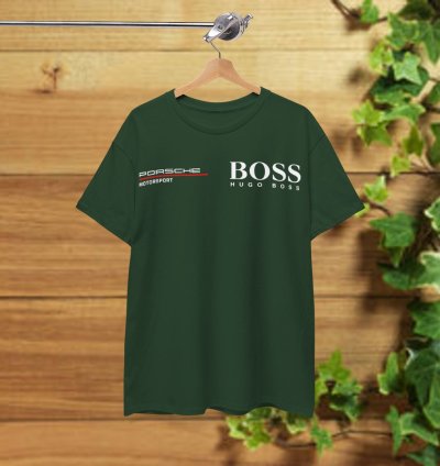 Porsche Motorsport X Boss T-Shirt Forest Green Shirt USA Size