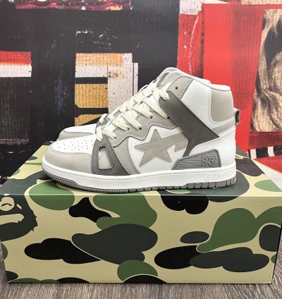 2022 Bape Bapesta 93 Hi Grey White Dark Grey
