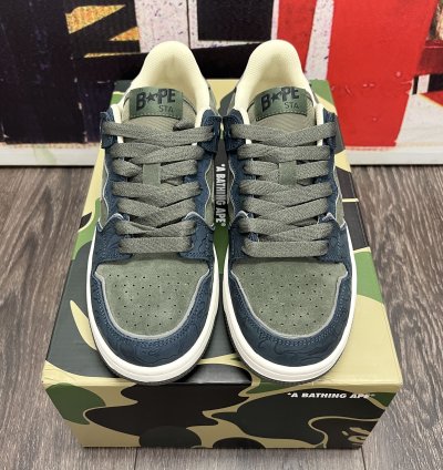 2022 Bape Sk8 Sta Army Olive Green Dark Navy Blue