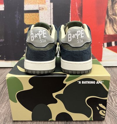 2022 Bape Sk8 Sta Army Olive Green Dark Navy Blue